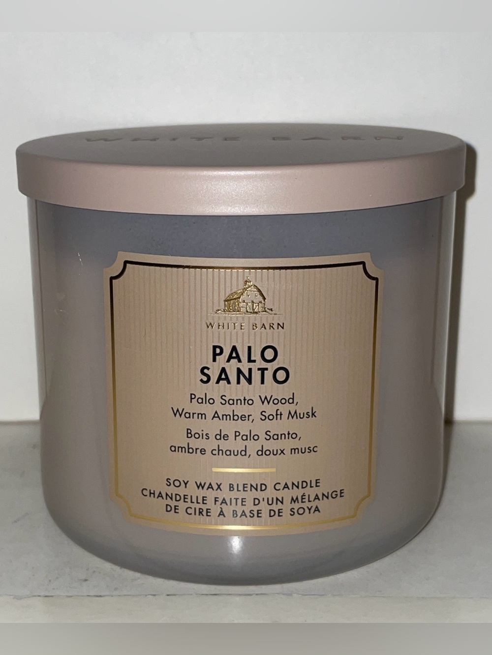 Bath & Body Works White Barn Palo Santo Scented Candle 3 Wick Discontinued New